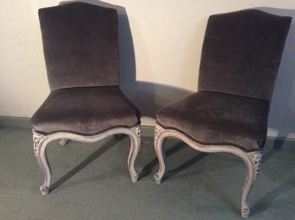 A pair of ENGLISH bedroom side chairs