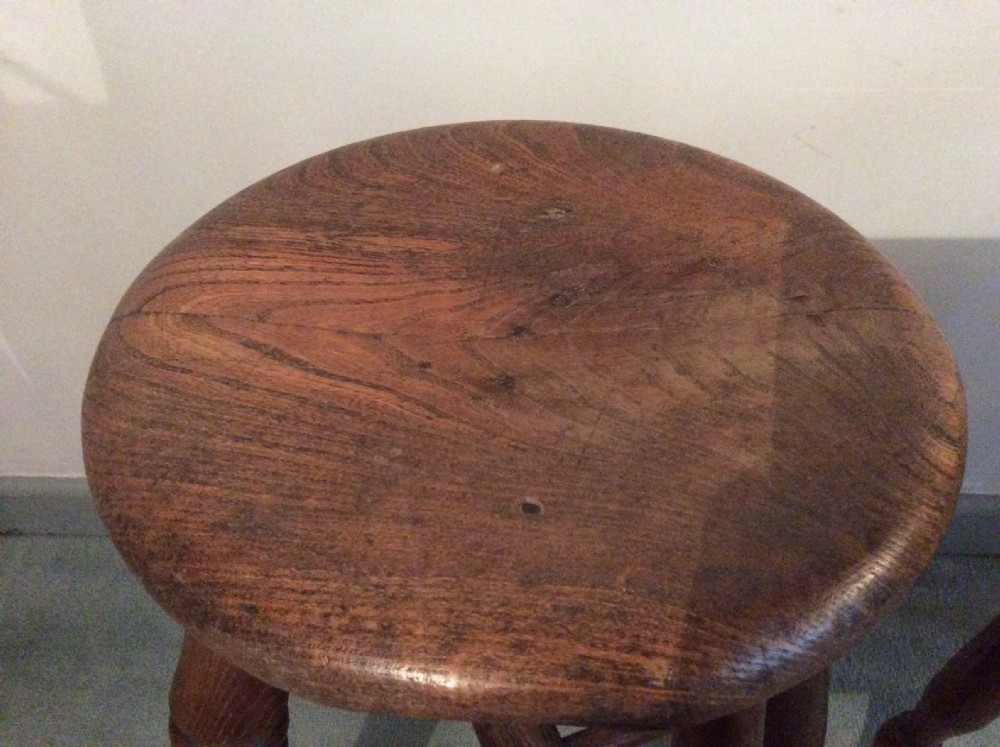 Two similar elm stools View III