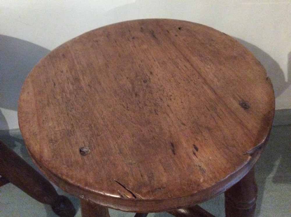 Two similar elm stools View IV