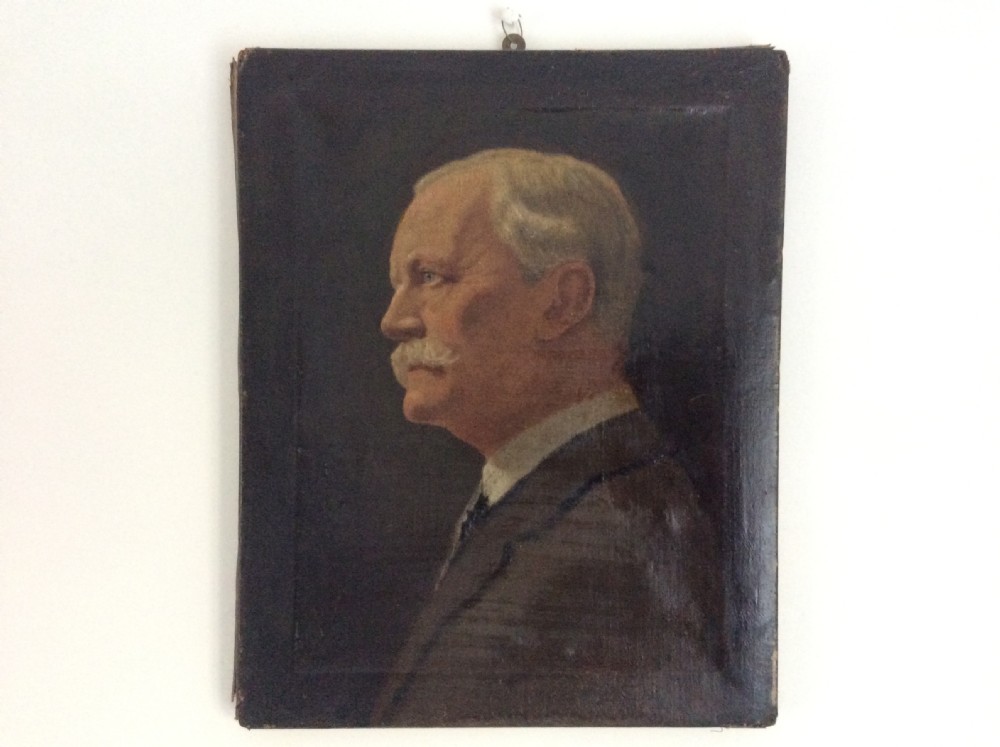An oil on canvas portrait of a distinguished gentleman