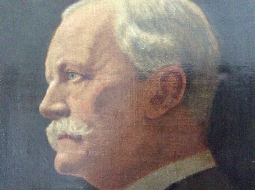 An oil on canvas portrait of a distinguished gentleman View III