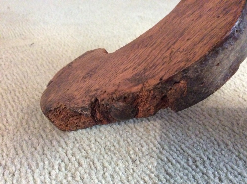 An antique French oak tripod table View XI
