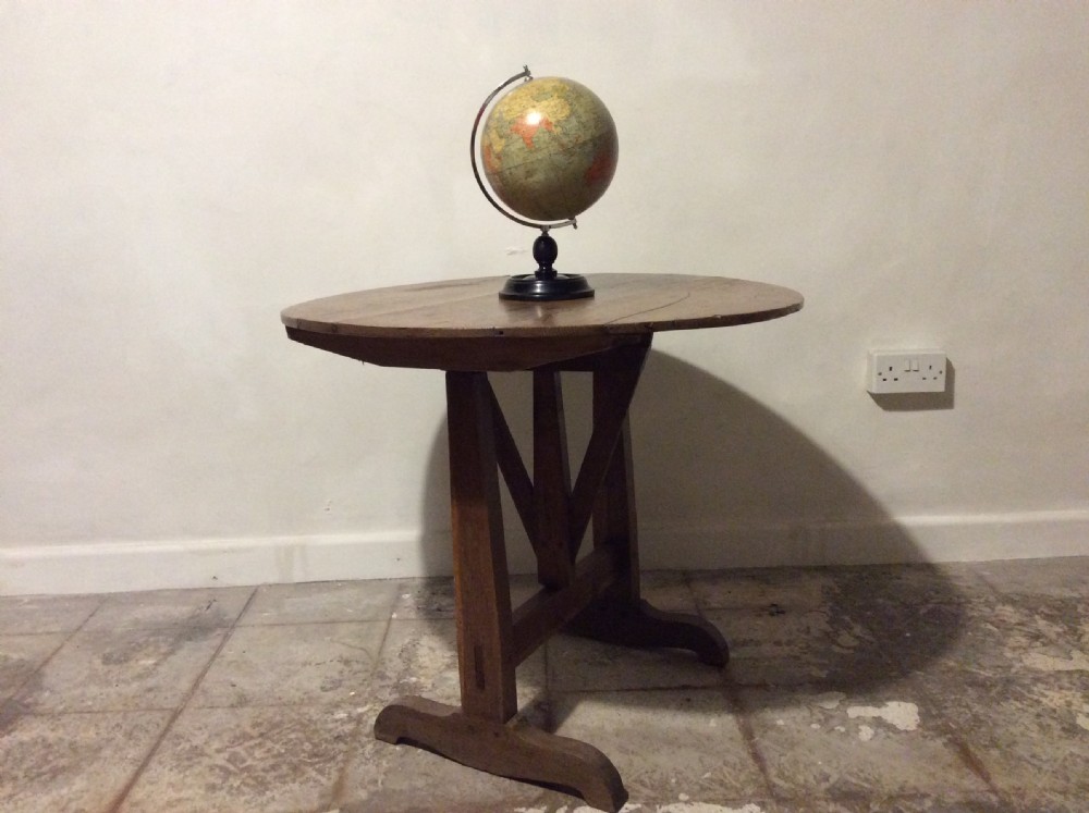A 19thC  French oak wine tasting table View II