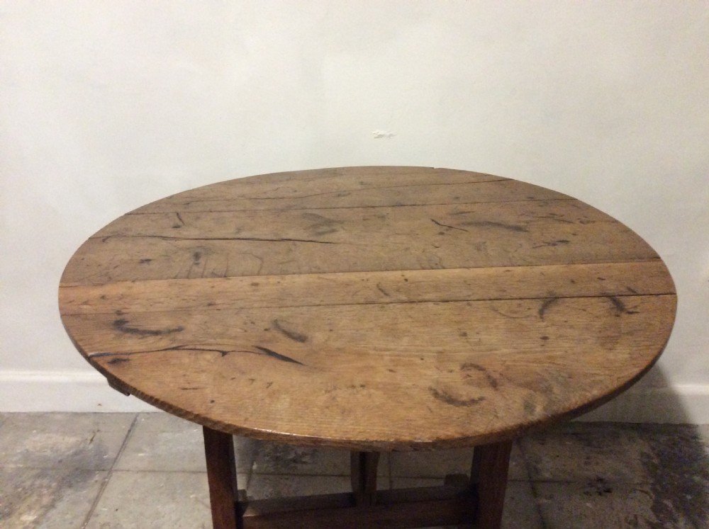A 19thC  French oak wine tasting table View III