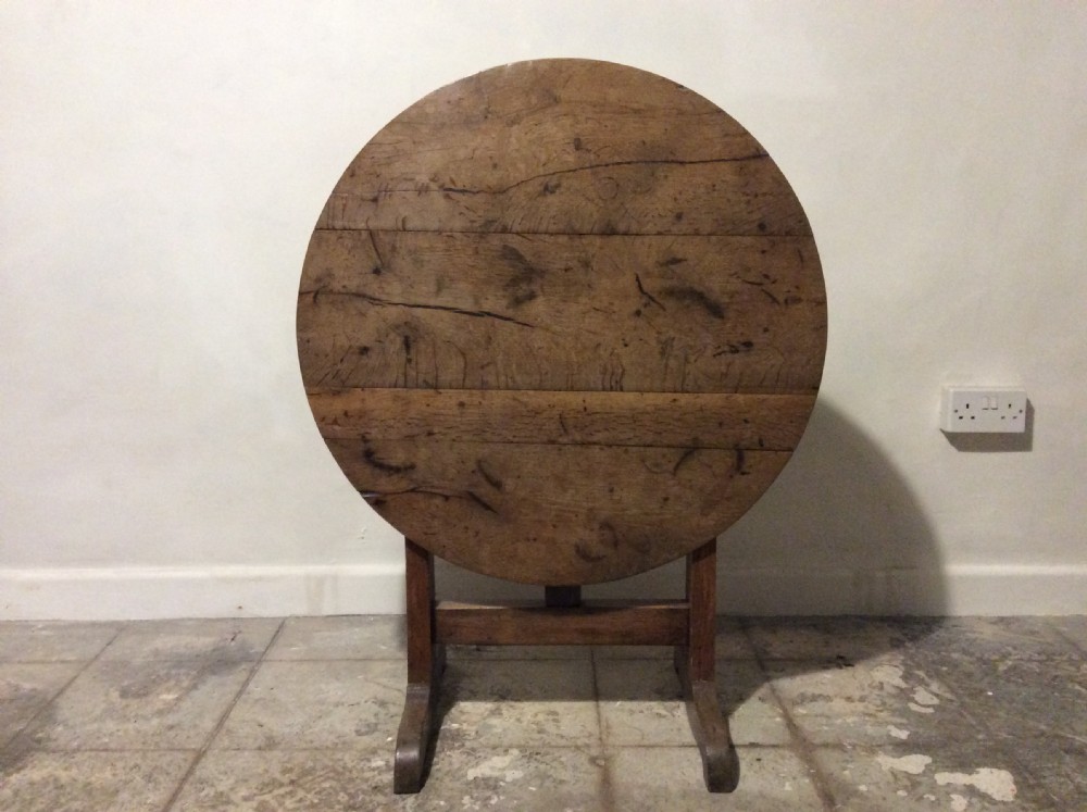 A 19thC  French oak wine tasting table View IV