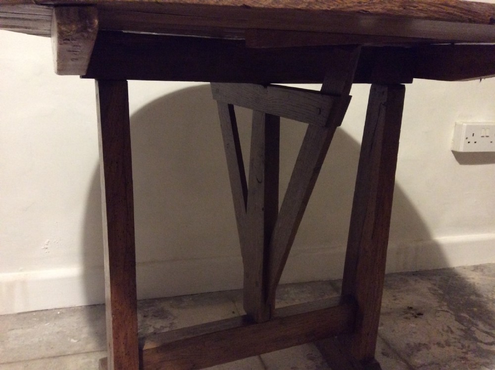 A 19thC  French oak wine tasting table View VIII