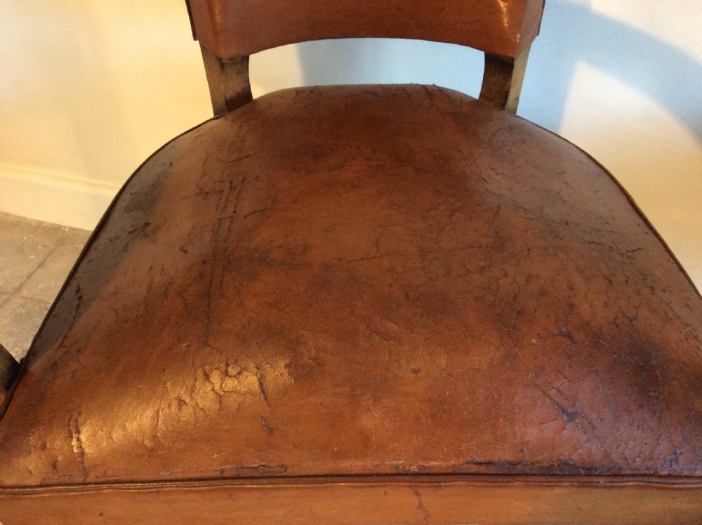 A pair of French leather desk chairs View II