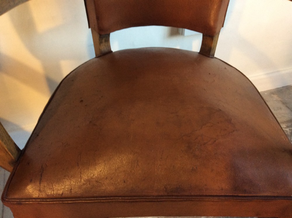 A pair of French leather desk chairs View III