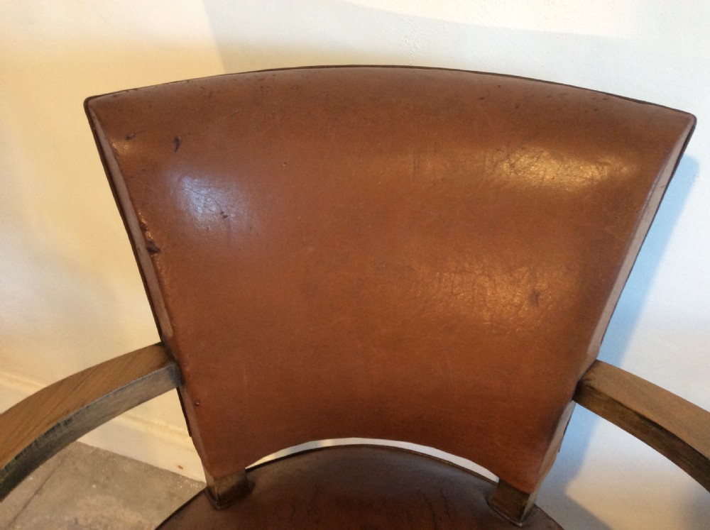 A pair of French leather desk chairs View V