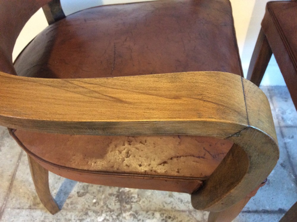 A pair of French leather desk chairs View VII