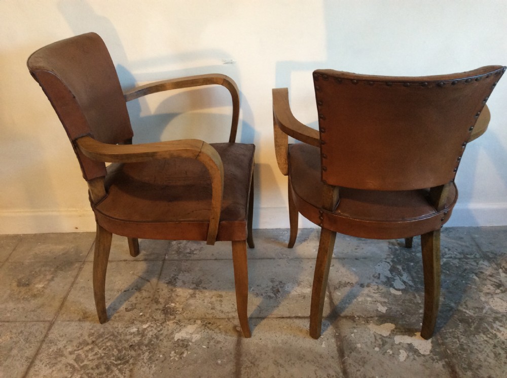 A pair of French leather desk chairs View VIII