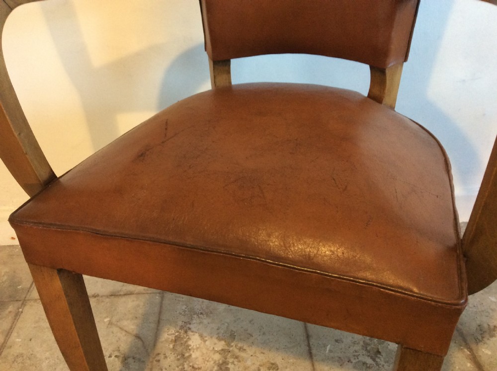 A French leather covered desk chair View II