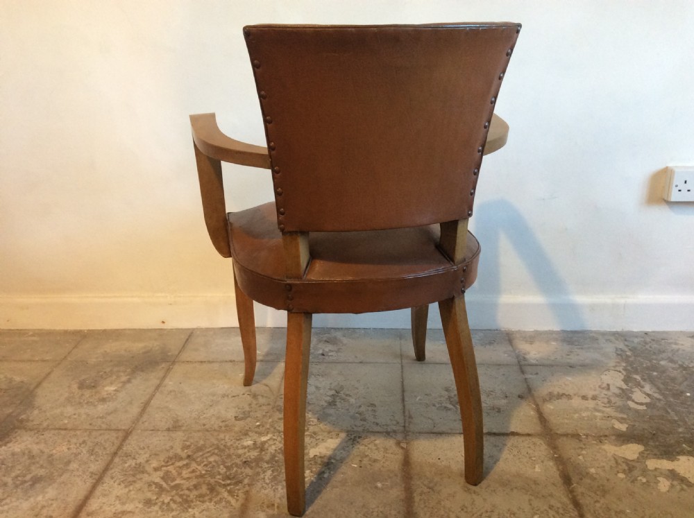 A French leather covered desk chair View VI