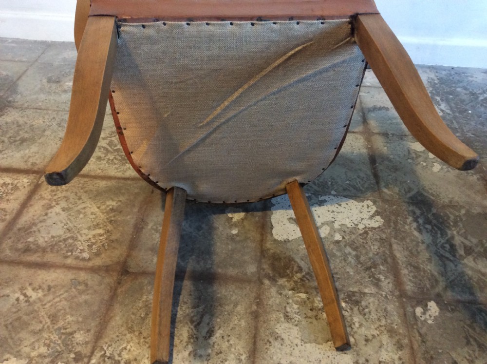 A French leather covered desk chair View VII