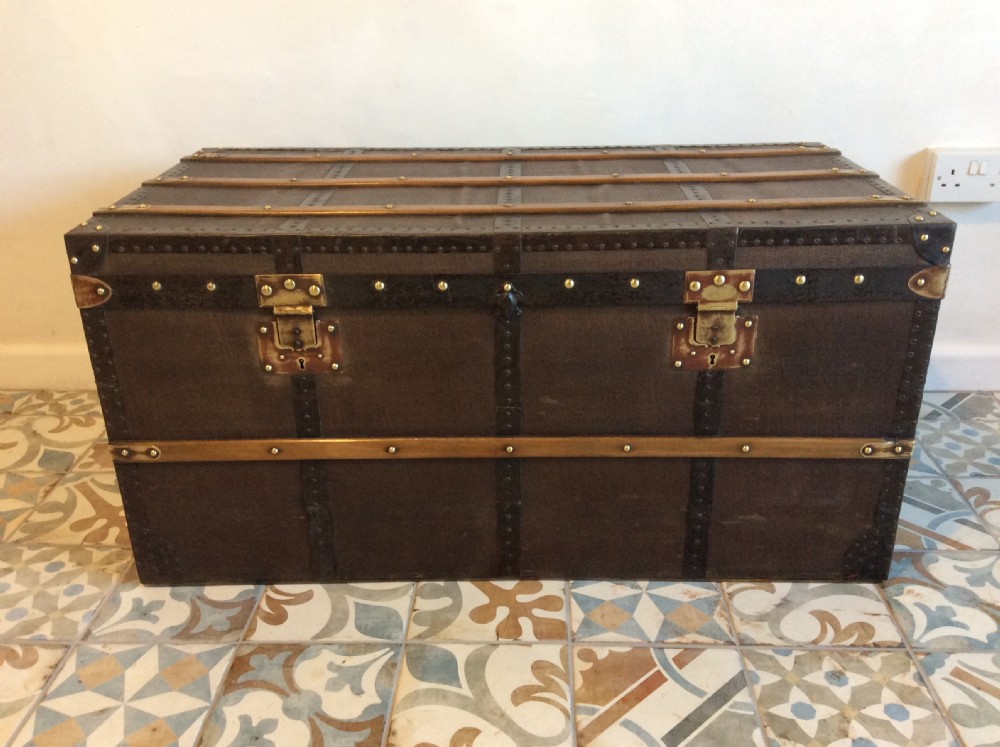 A large French  travelling trunk