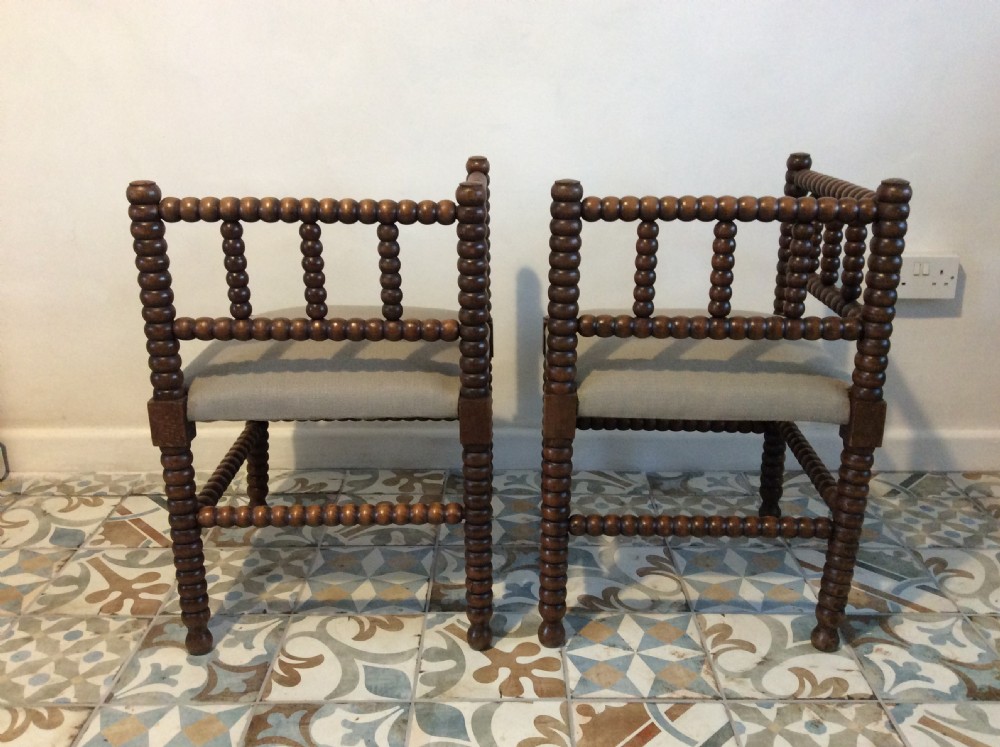 A pair of liberty style bobbin corner chairs View III