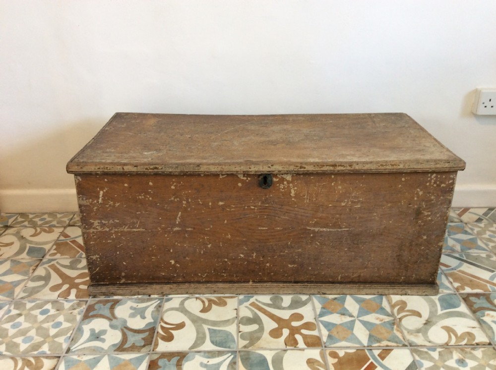 A Georgian painted elm trunk