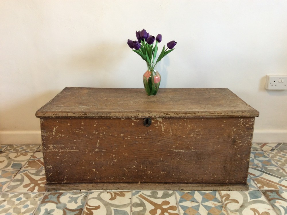A Georgian painted elm trunk View II
