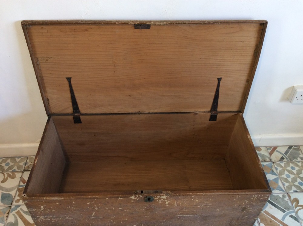 A Georgian painted elm trunk View IX