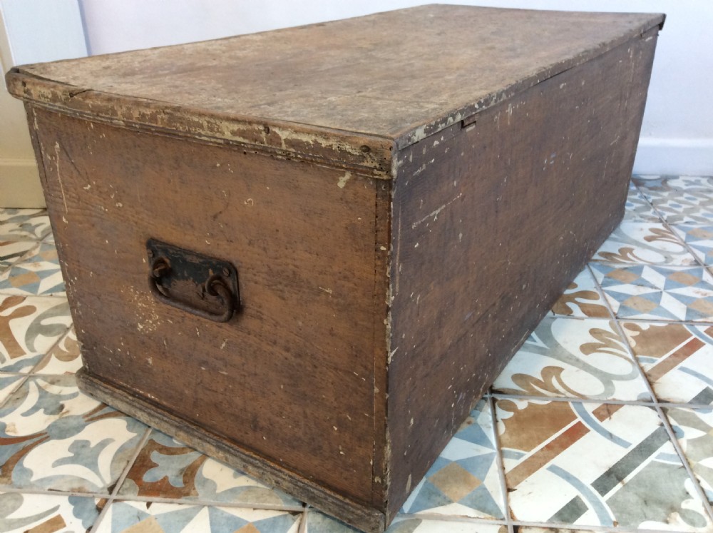 A Georgian painted elm trunk View XIII