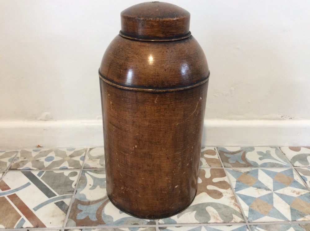 A large19thC crested toleware tea canister View V