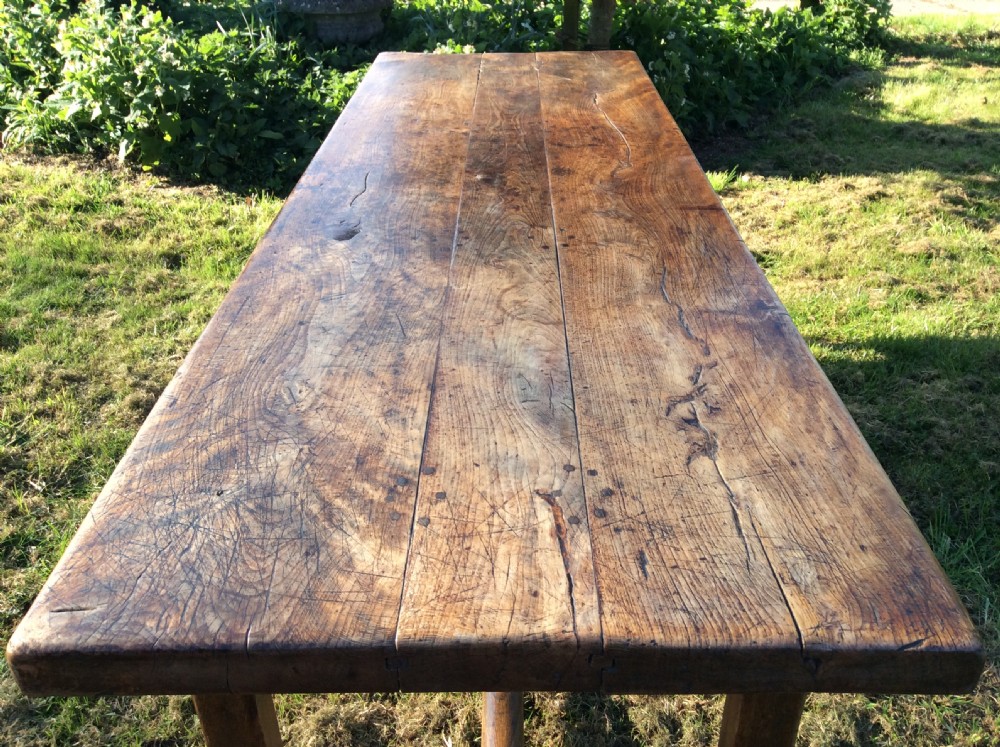 A French elm 2m long kitchen serving table View III