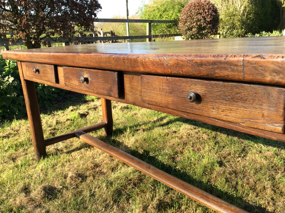 A French elm 2m long kitchen serving table View V