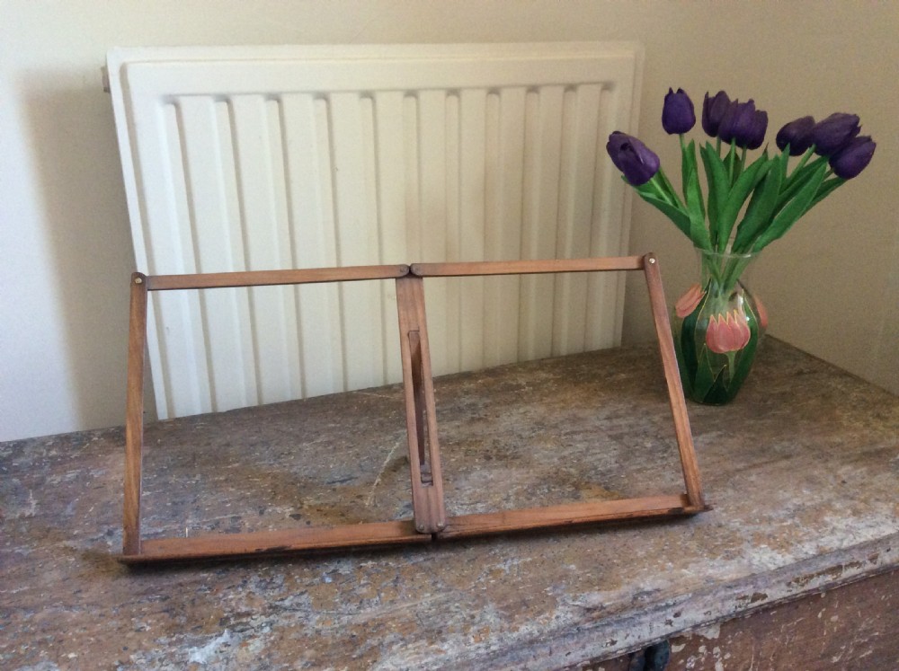 A fruitwood campaign folding music reading stand View III