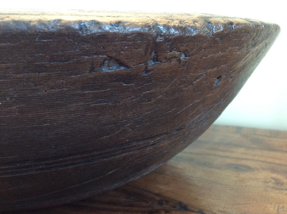 A large antique sycamore dairy bowl View IV