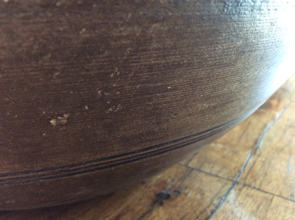 A large antique sycamore dairy bowl View V