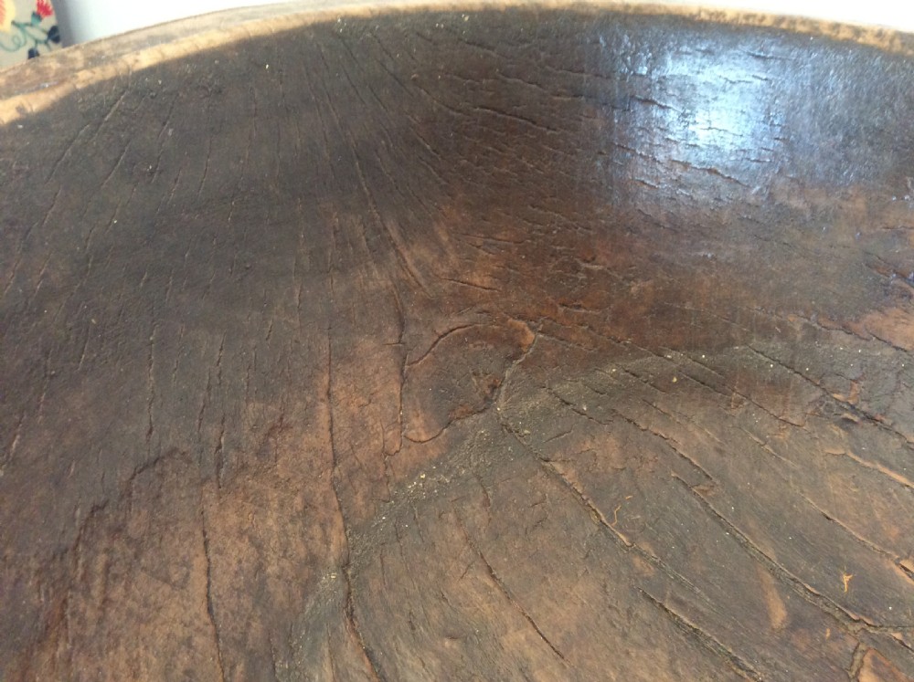 A large antique sycamore dairy bowl View VII
