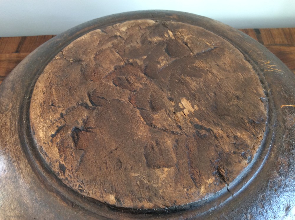 A large antique sycamore dairy bowl View X