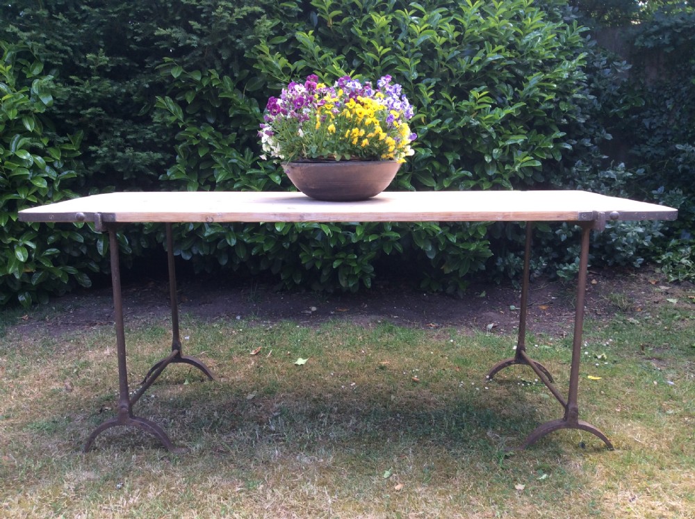An original early 20thC trestle table View II