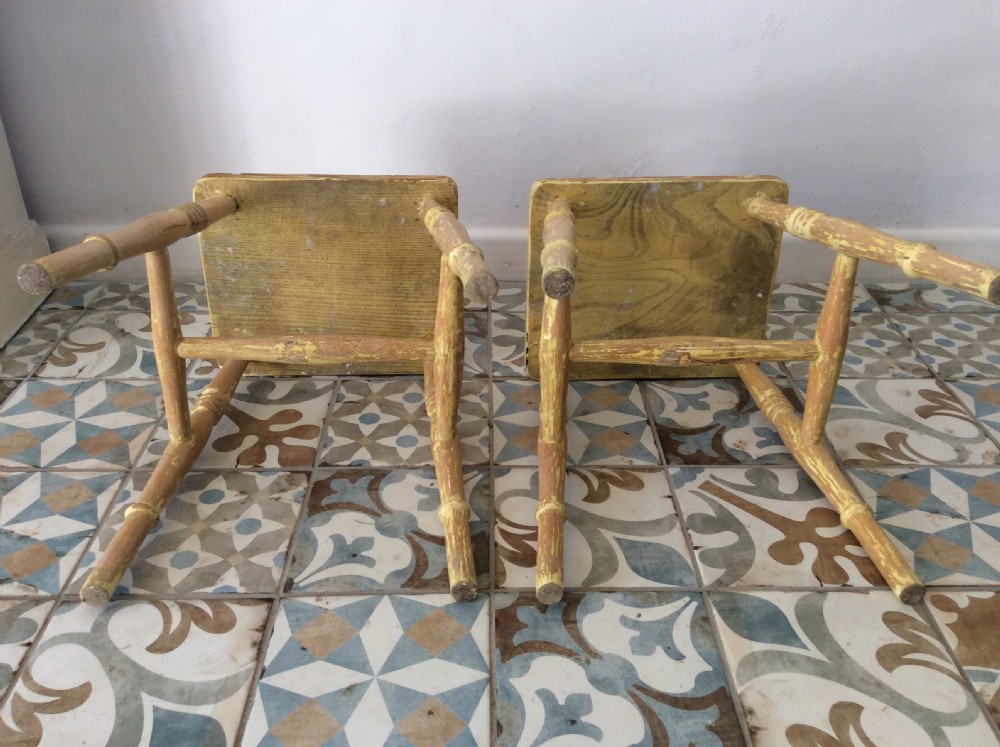 A pair of late Victorian low stools View VIII