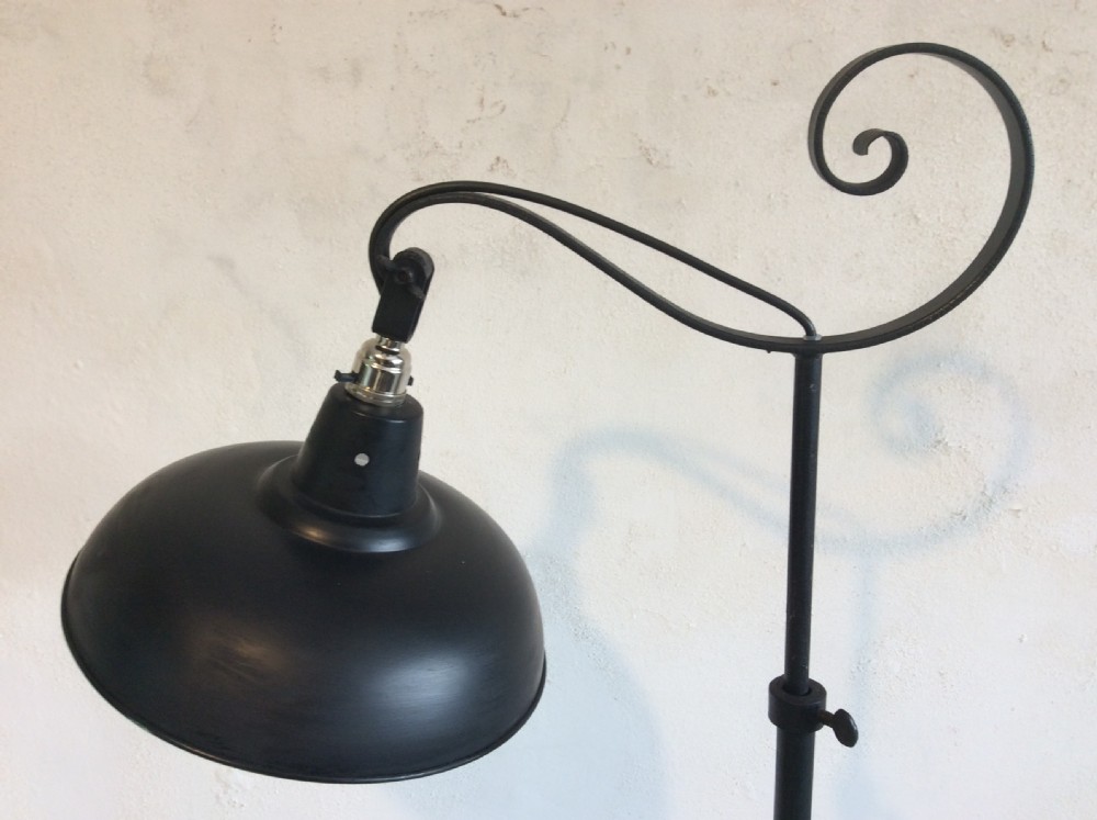 A circa 1920's wrought iron adjustable floor lamp View IV