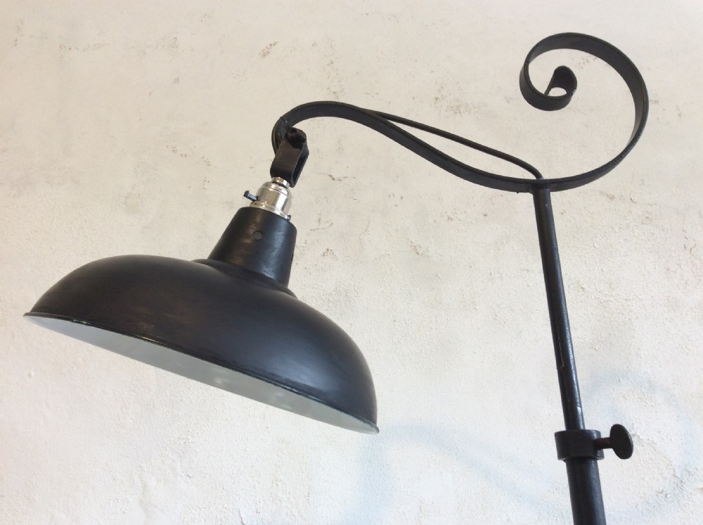 A circa 1920's wrought iron adjustable floor lamp View VII