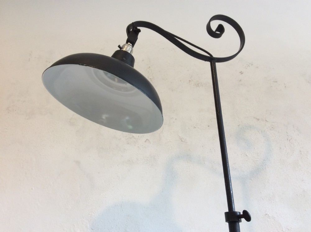 A circa 1920's wrought iron adjustable floor lamp View VIII