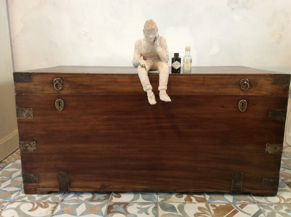 A  large 19thC camphor campaign trunk View II