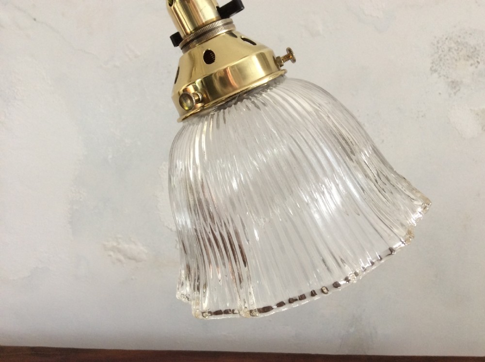 An Edwardian adjustable brass desk lamp View III