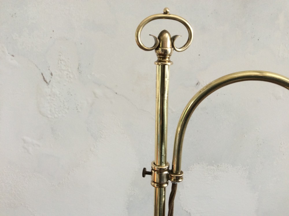 An Edwardian adjustable brass desk lamp View IV