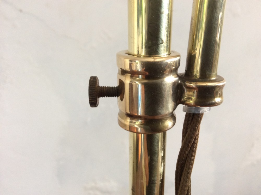 An Edwardian adjustable brass desk lamp View VI