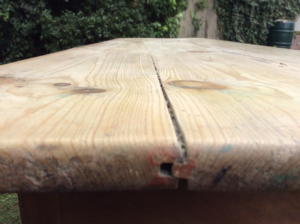A French cherry & pine kitchen prep table View X