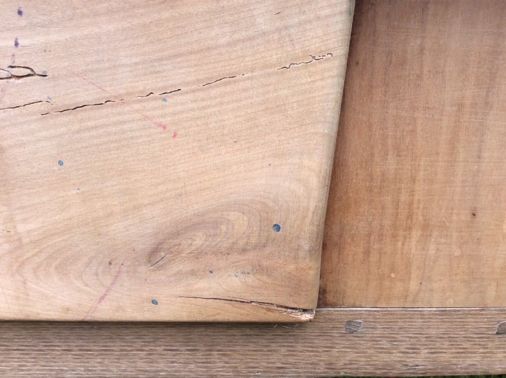 A French cherry & pine kitchen prep table View XII