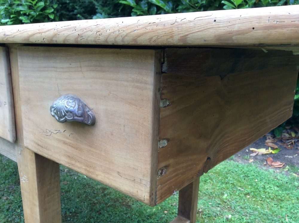 A French cherry & pine kitchen prep table View XIV