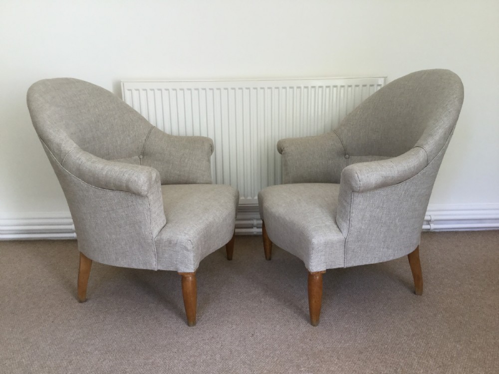 A pair of French upholstered armchairs View IV