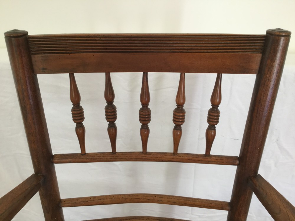 An 18thC rush seat spindle back chair View III