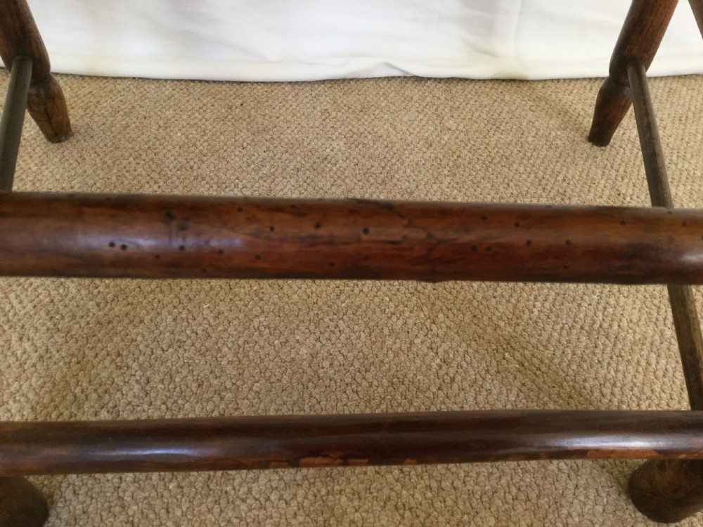 An 18thC rush seat spindle back chair View VII
