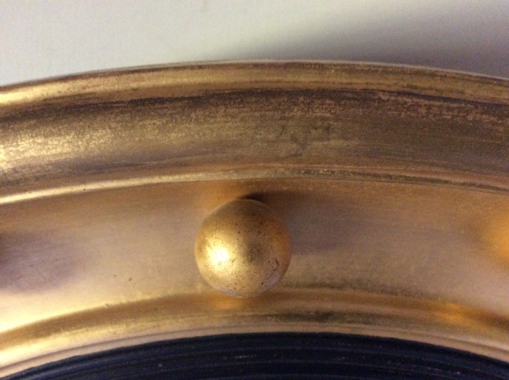 19thC 59cm round convex wall mirror View IV
