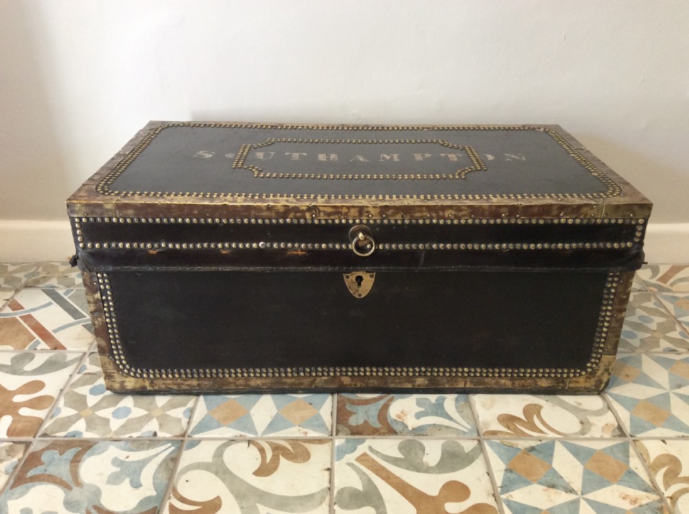 A Regency  camphor campaign trunk