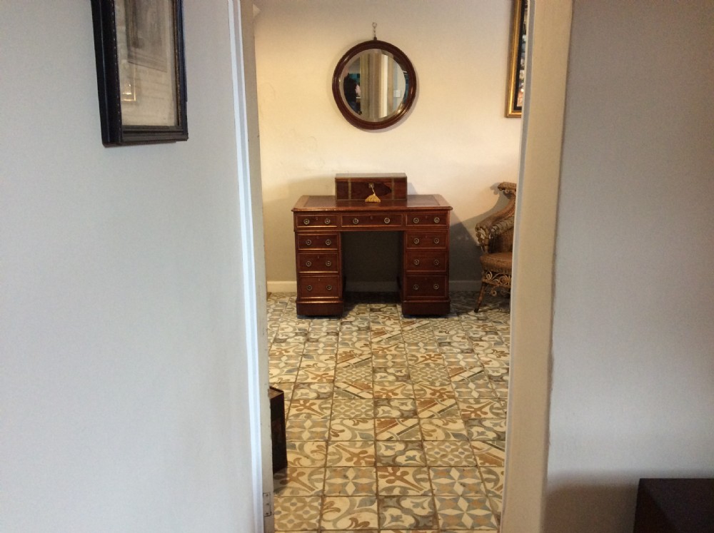 A 19thC 9 drawer pedestal desk View II